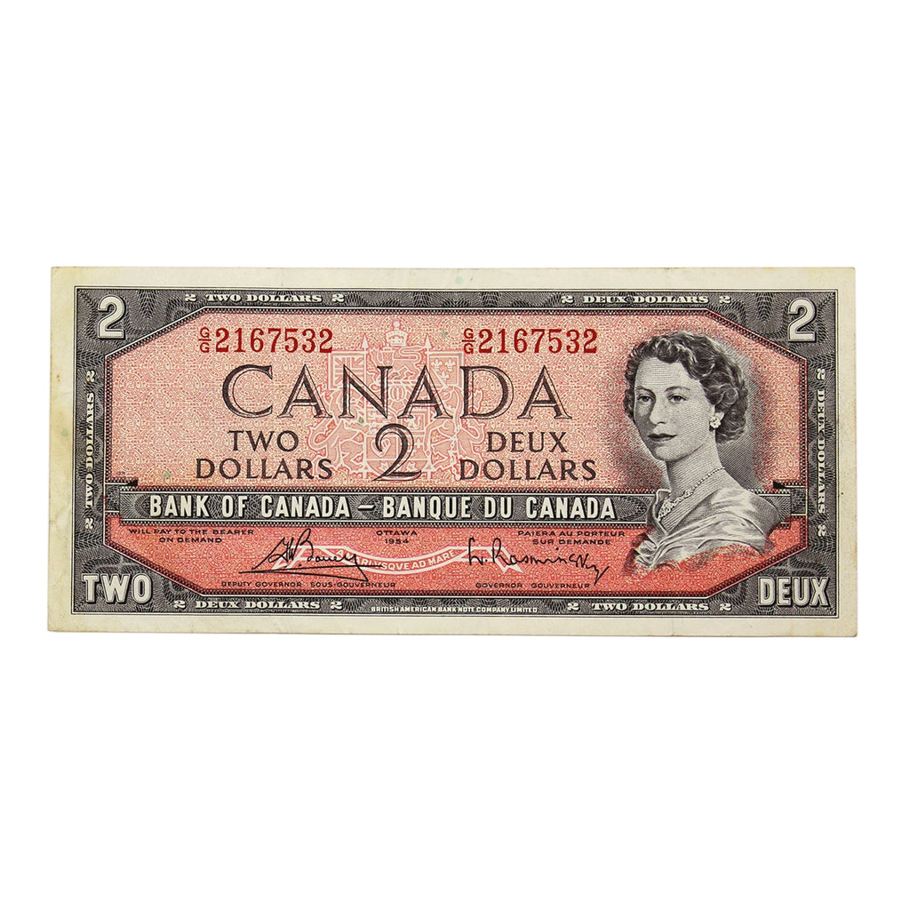 BC-38c 1954 Canada $2 Bouey-Rasminsky, G/G, VF-EF (VF30)