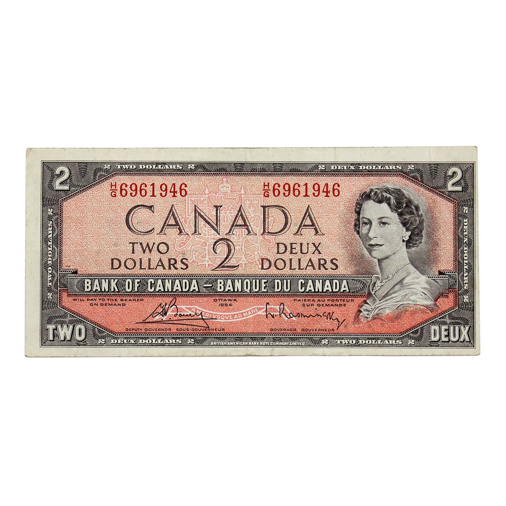 BC-38c 1954 Canada $2 Bouey-Rasminsky, H/G, CIRC