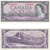 BC-40b 1954 Canada $10 Beattie-Rasminsky, P/T, VF-EF