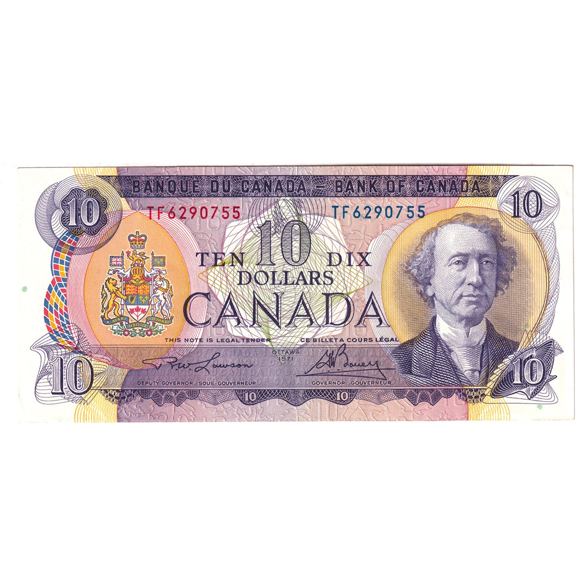 BC-49c 1971 Canada $10 Lawson-Bouey, TF, CIRC