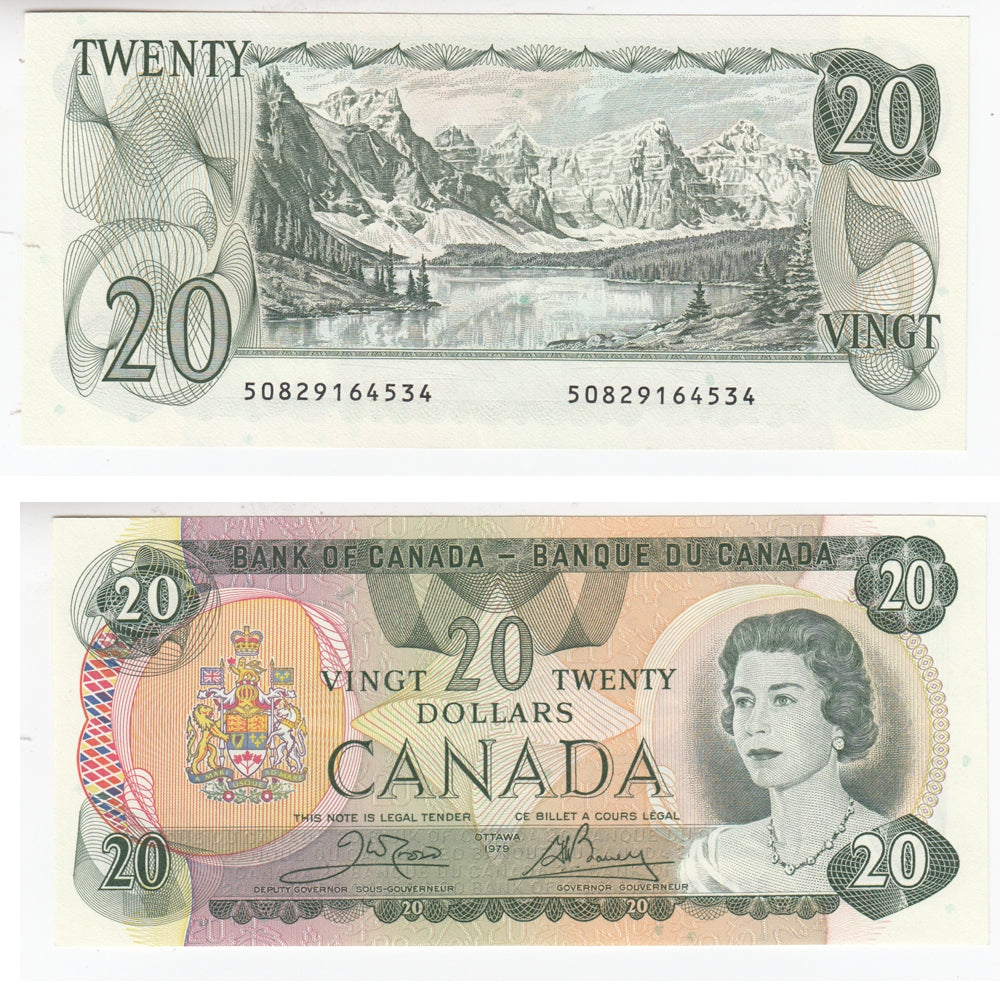 BC-54b 1979 Canada $20 Crow-Bouey, Steel Engraved, Choice Uncirculated (CUNC63)