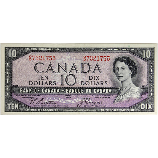 BC-40a 1954 Canada $10 Beattie-Coyne, O/D, VF-EF (VF30)
