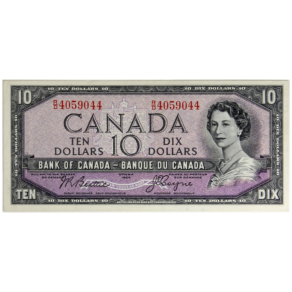 BC-40a 1954 Canada $10 Beattie-Coyne, R/D, Extra Fine (EF40)