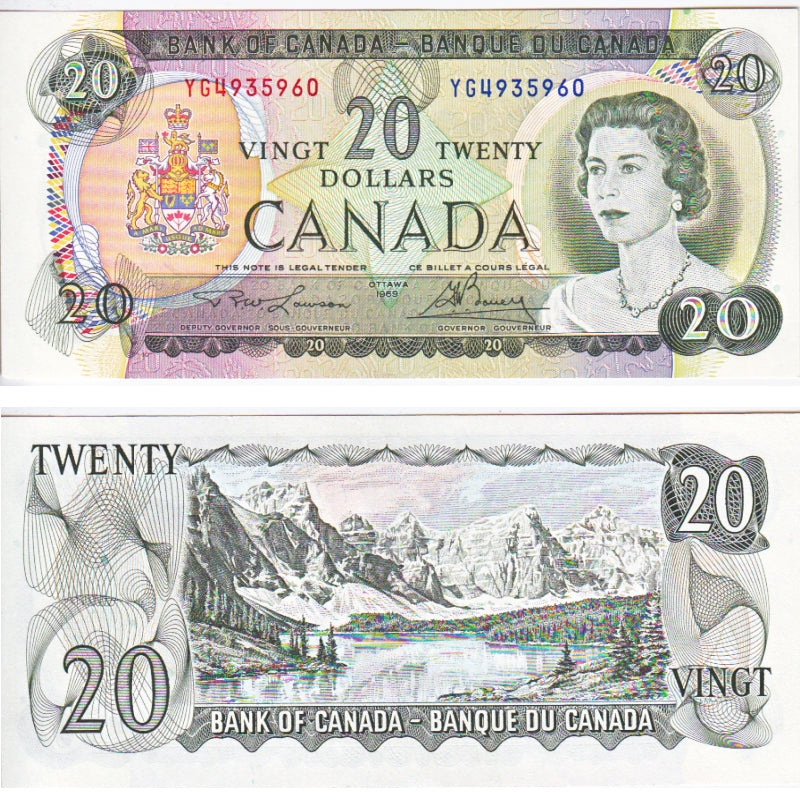 BC-50b 1969 Canada $20 Lawson-Bouey, YG, Choice Uncirculated (CUNC63)