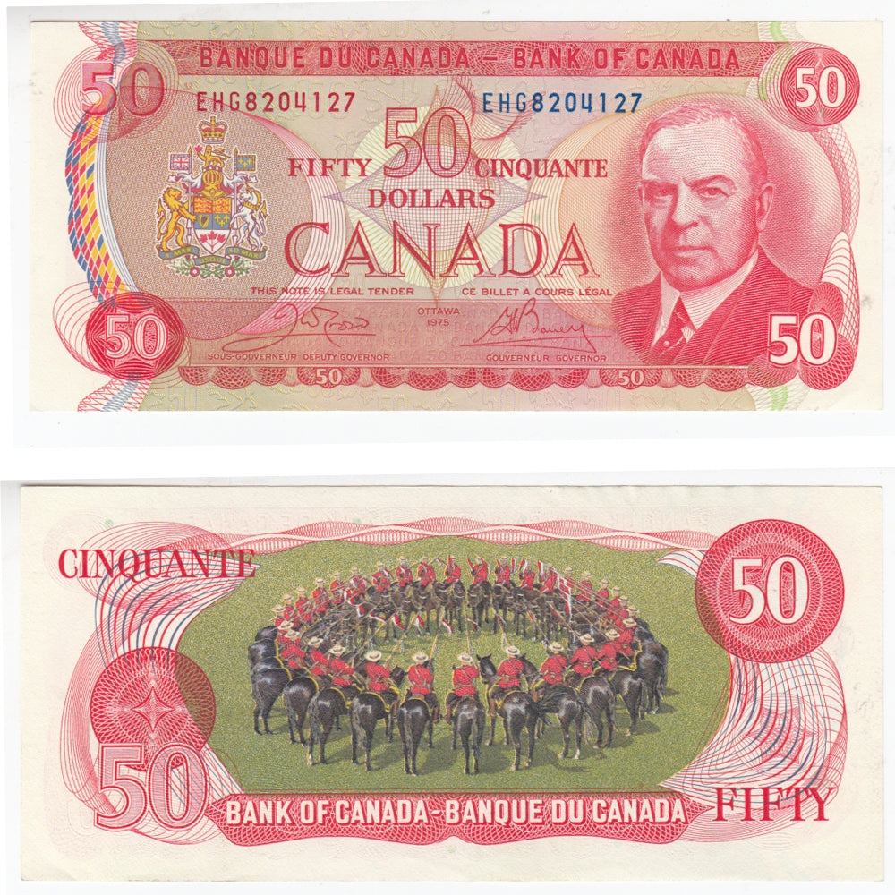 BC-51b 1975 Canada $50 Crow-Bouey, EHG, Uncirculated (MS60)