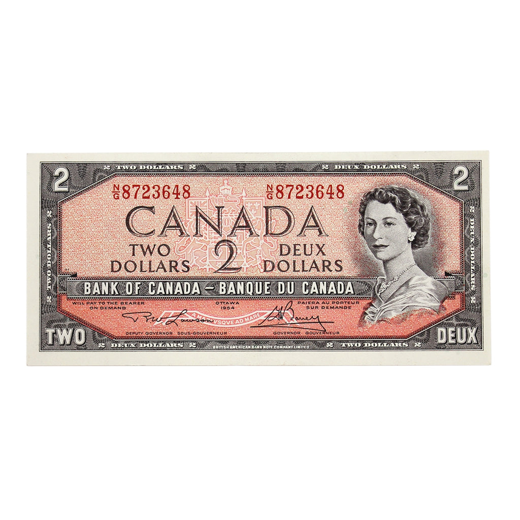 BC-38d 1954 Canada $2 Lawson-Bouey, N/G, VF-EF (VF30)