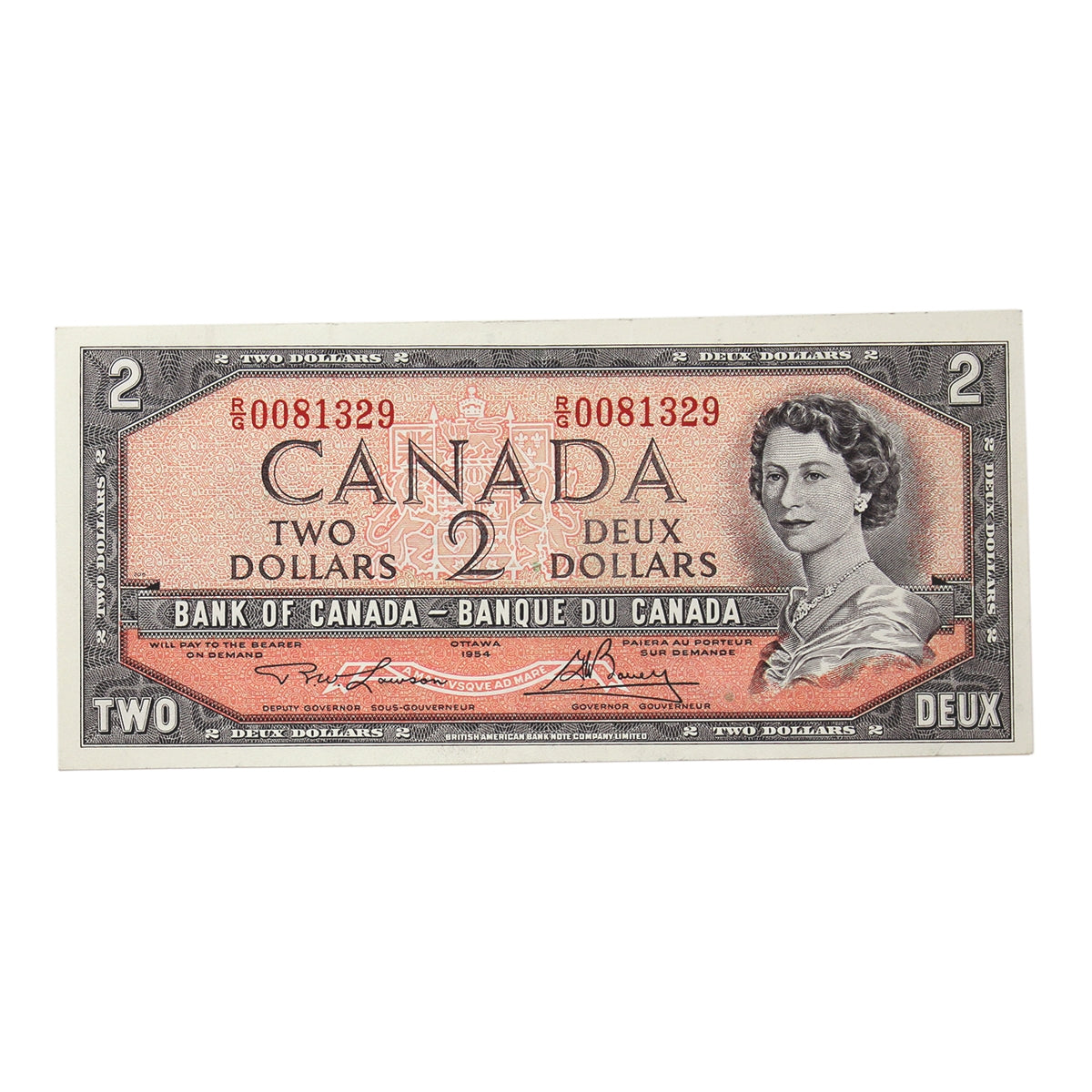 BC-38d 1954 Canada $2 Lawson-Bouey, R/G, VF-EF (VF30)