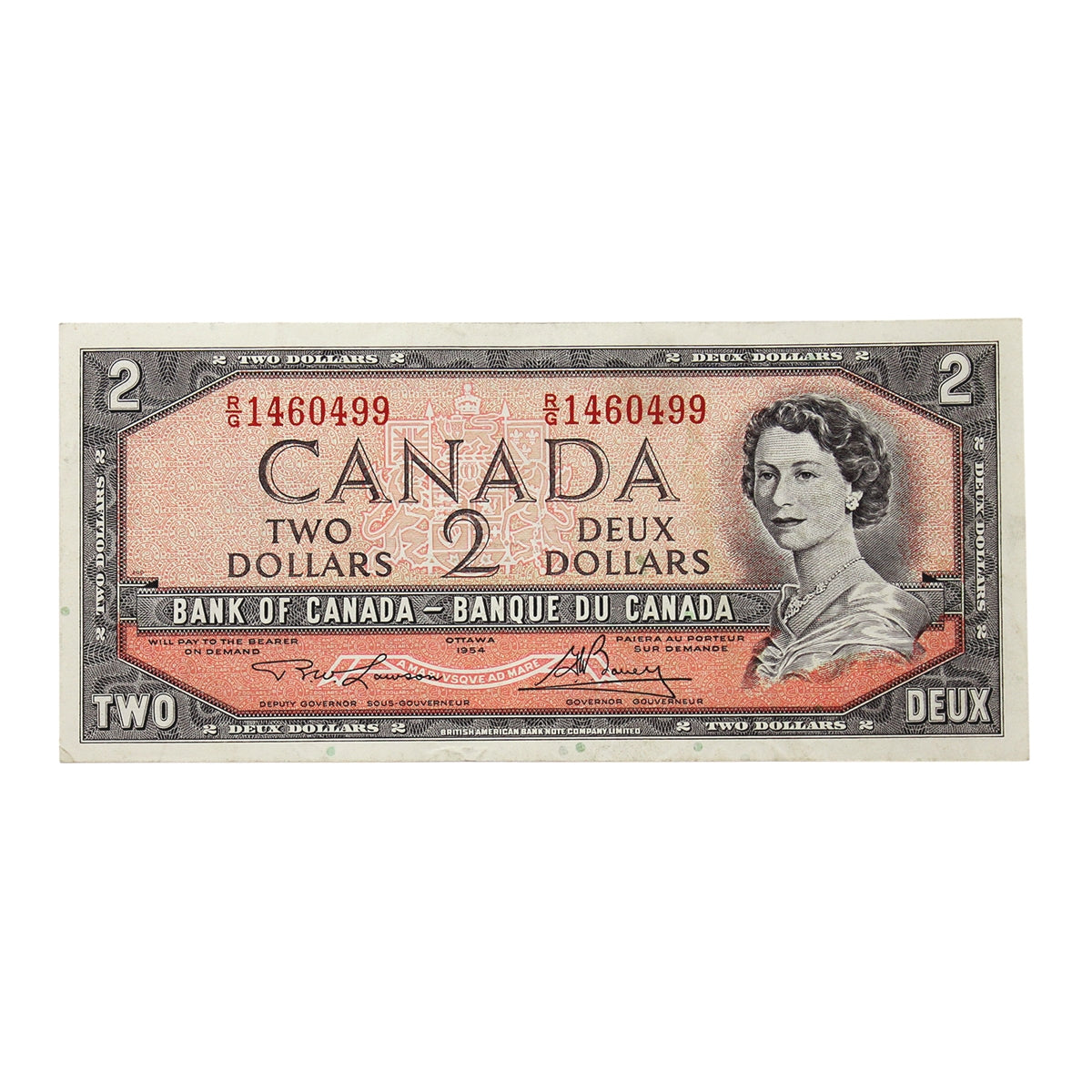 BC-38d 1954 Canada $2 Lawson-Bouey, R/G, CIRC