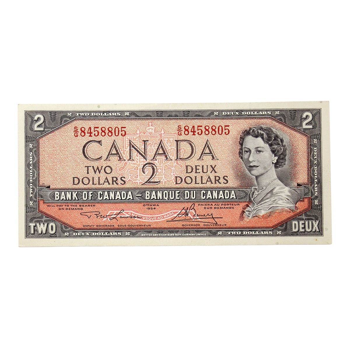 BC-38d 1954 Canada $2 Lawson-Bouey, S/G, VF-EF (VF30)