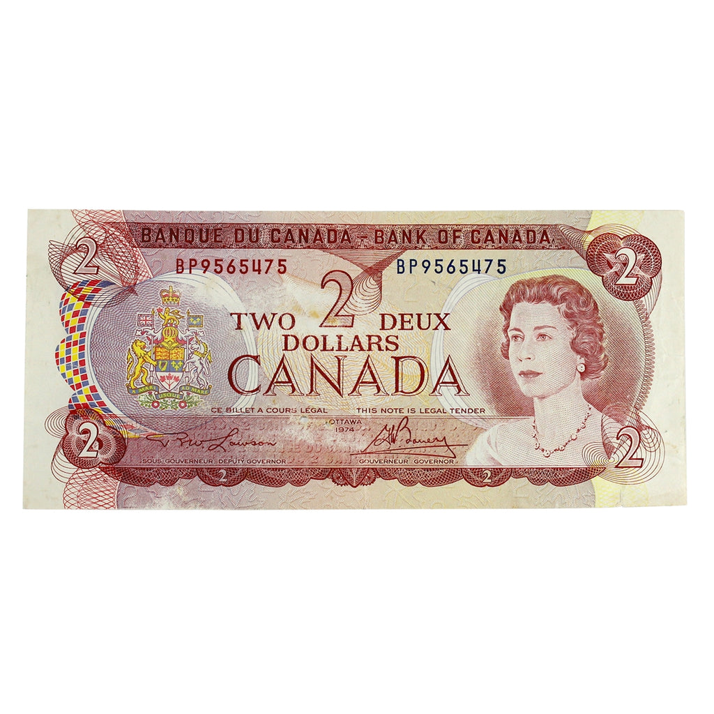 BC-47a 1974 Canada $2 Lawson-Bouey, BP, Original Tint, CIRC