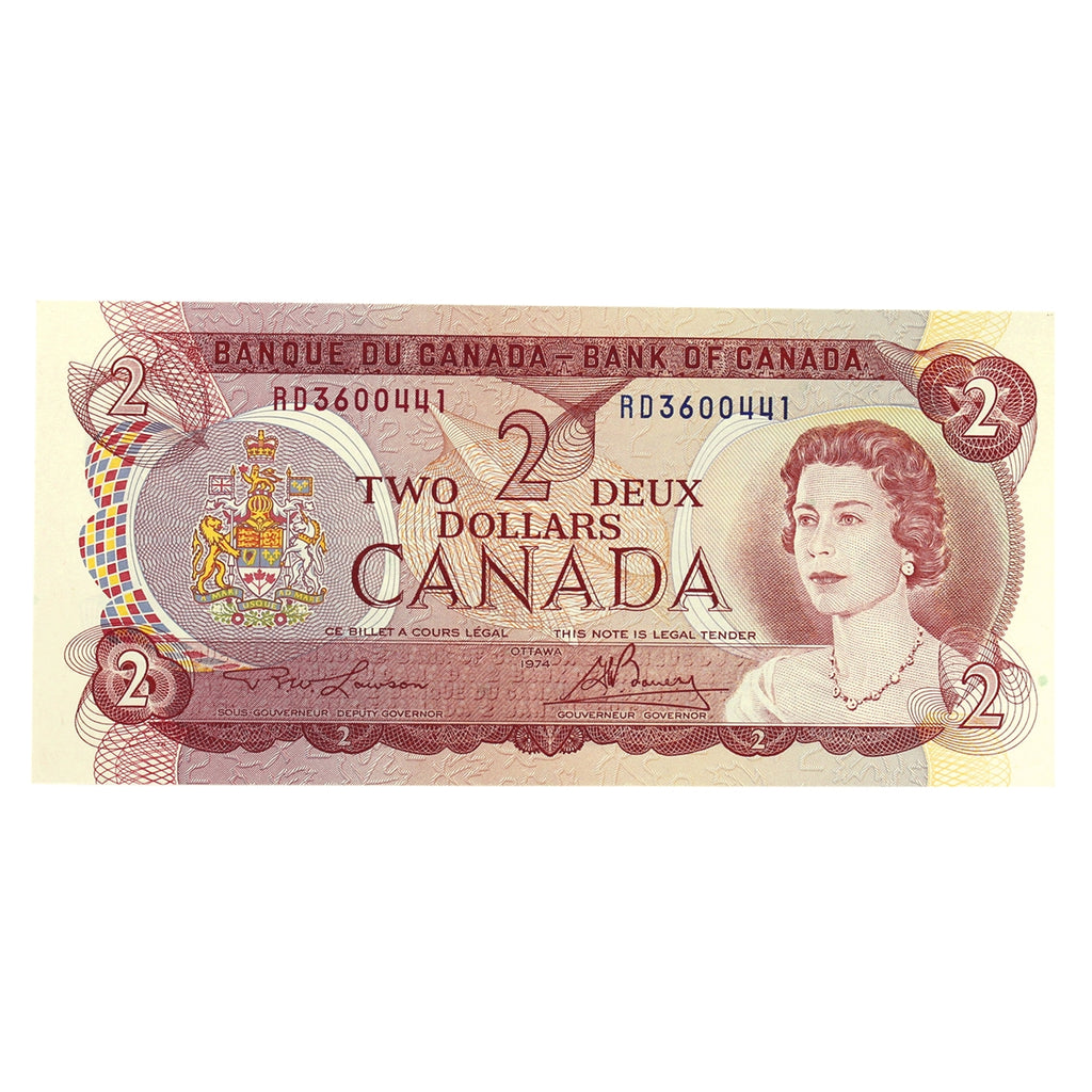 BC-47a 1974 Canada $2 Lawson-Bouey, RD, EF-AU (EF45)