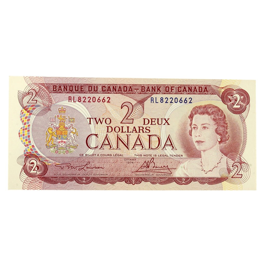 BC-47a 1974 Canada $2 Lawson-Bouey, RL, Extra Fine (EF40)