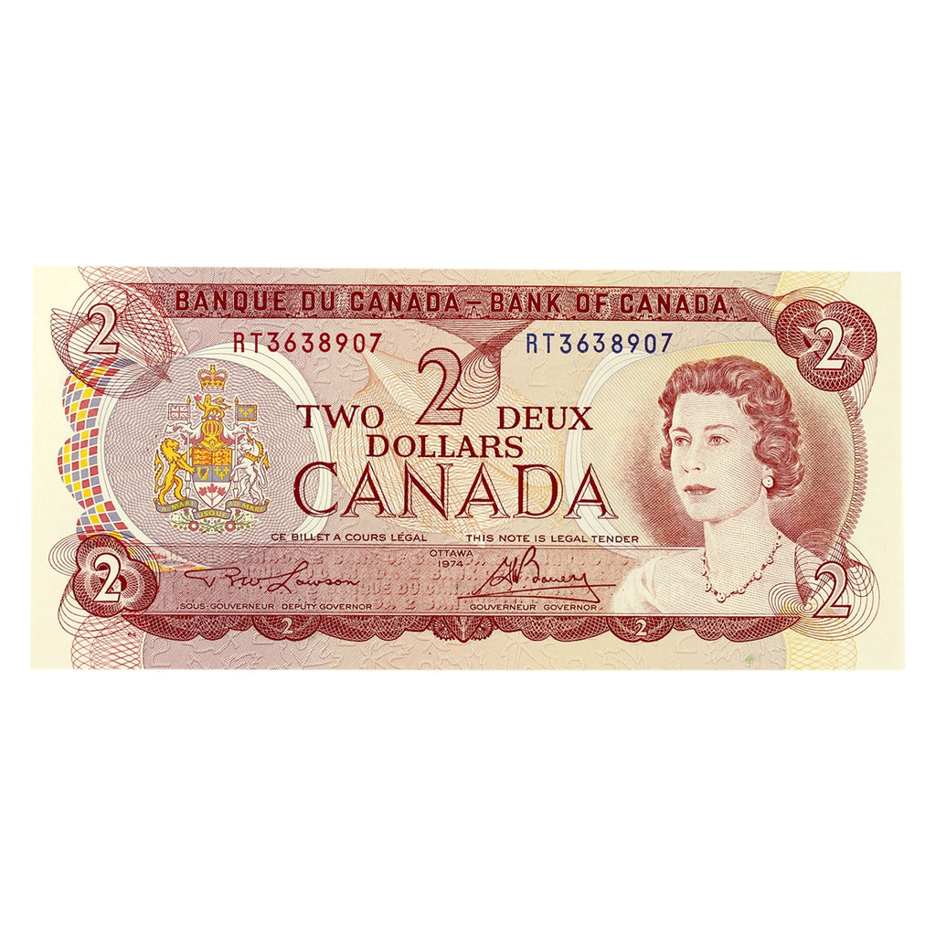 BC-47a 1974 Canada $2 Lawson-Bouey, RT, EF-AU (EF45)