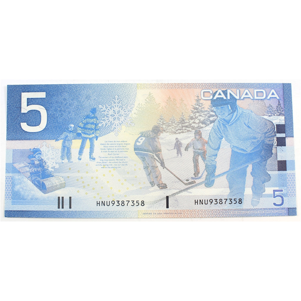 BC-62b 2004 Canada $5 Jenkins-Dodge, HNU, CIRC