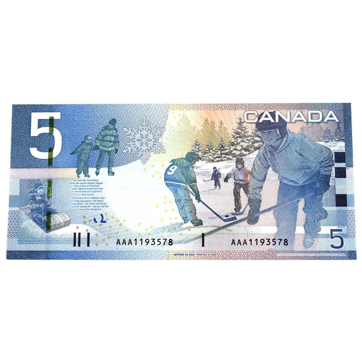 BC-67b 2008 Canada $5 Jenkins-Carney, AAA, Uncirculated (MS60)