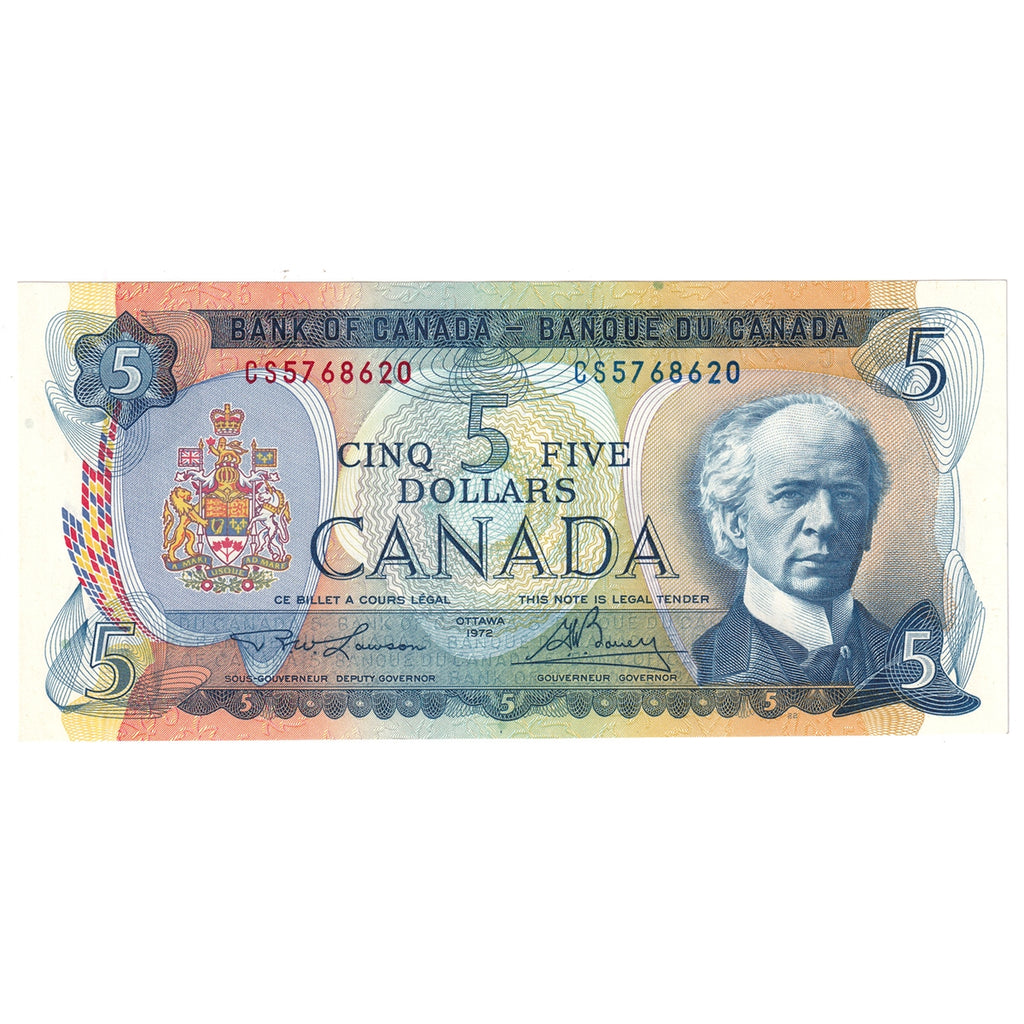 BC-48b 1972 Canada $5 Lawson-Bouey, CS, Choice Uncirculated (CUNC63)