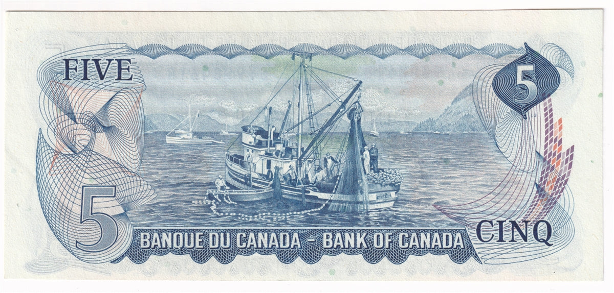 BC-48b 1972 Canada $5 Lawson-Bouey, SY, Almost Uncirculated (AU50)