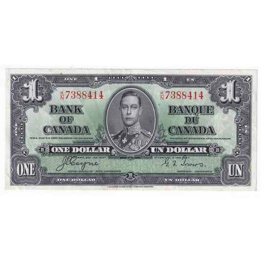 BC-21d 1937 Canada $1 Coyne-Towers, K/N, AU
