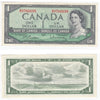 BC-37b-i 1954 Canada $1 Beattie-Rasminsky, B/P, Almost Uncirculated (AU50)