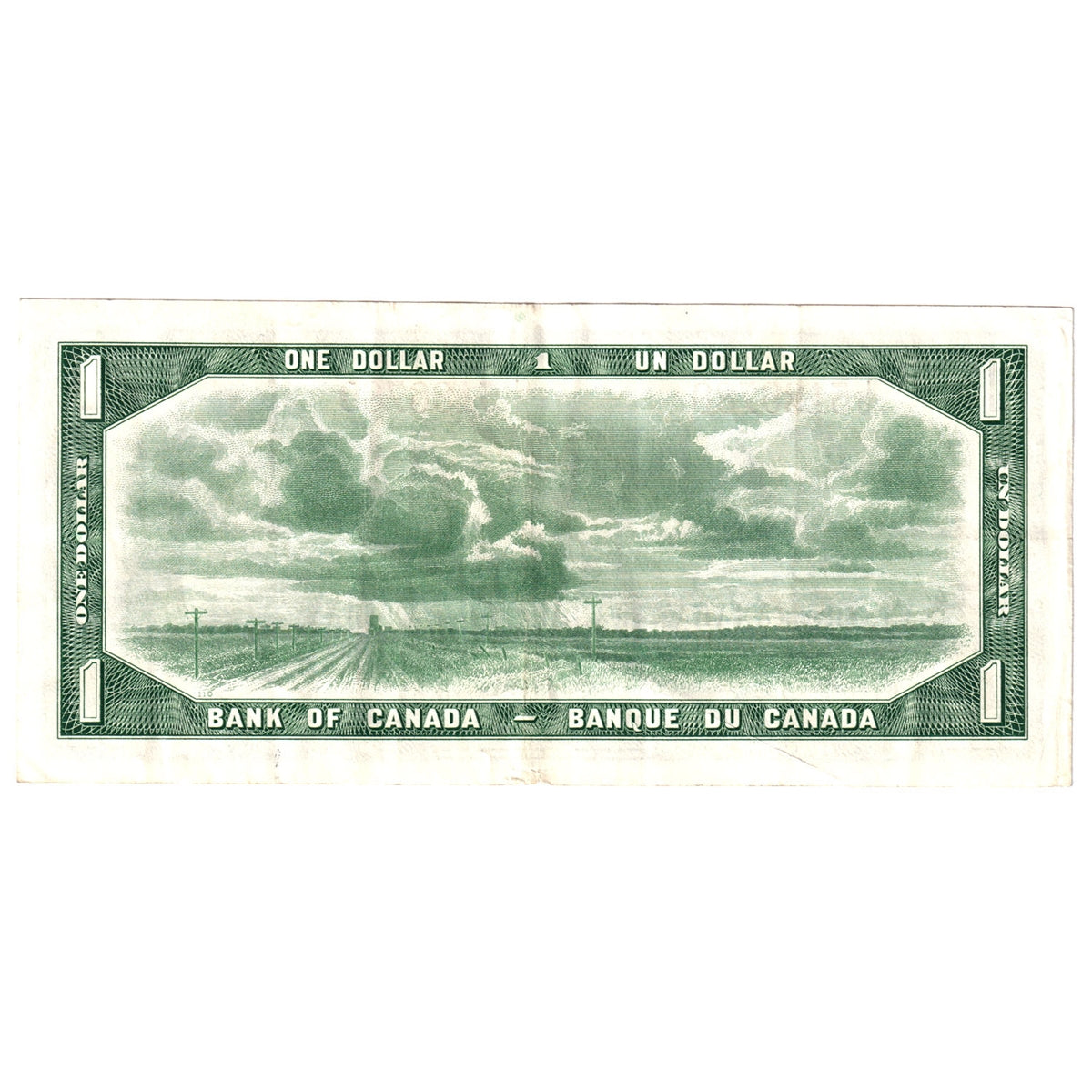 BC-37b 1954 Canada $1 Beattie-Rasminsky, L/O, Circ