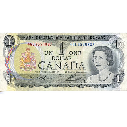 BC-46aA 1973 Canada $1 Lawson-Bouey, *GL, F