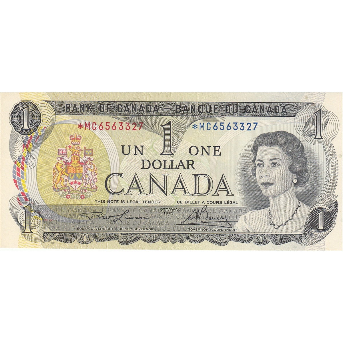 BC-46aA 1973 Canada $1 Lawson-Bouey, *MC, Choice Uncirculated (CUNC63)