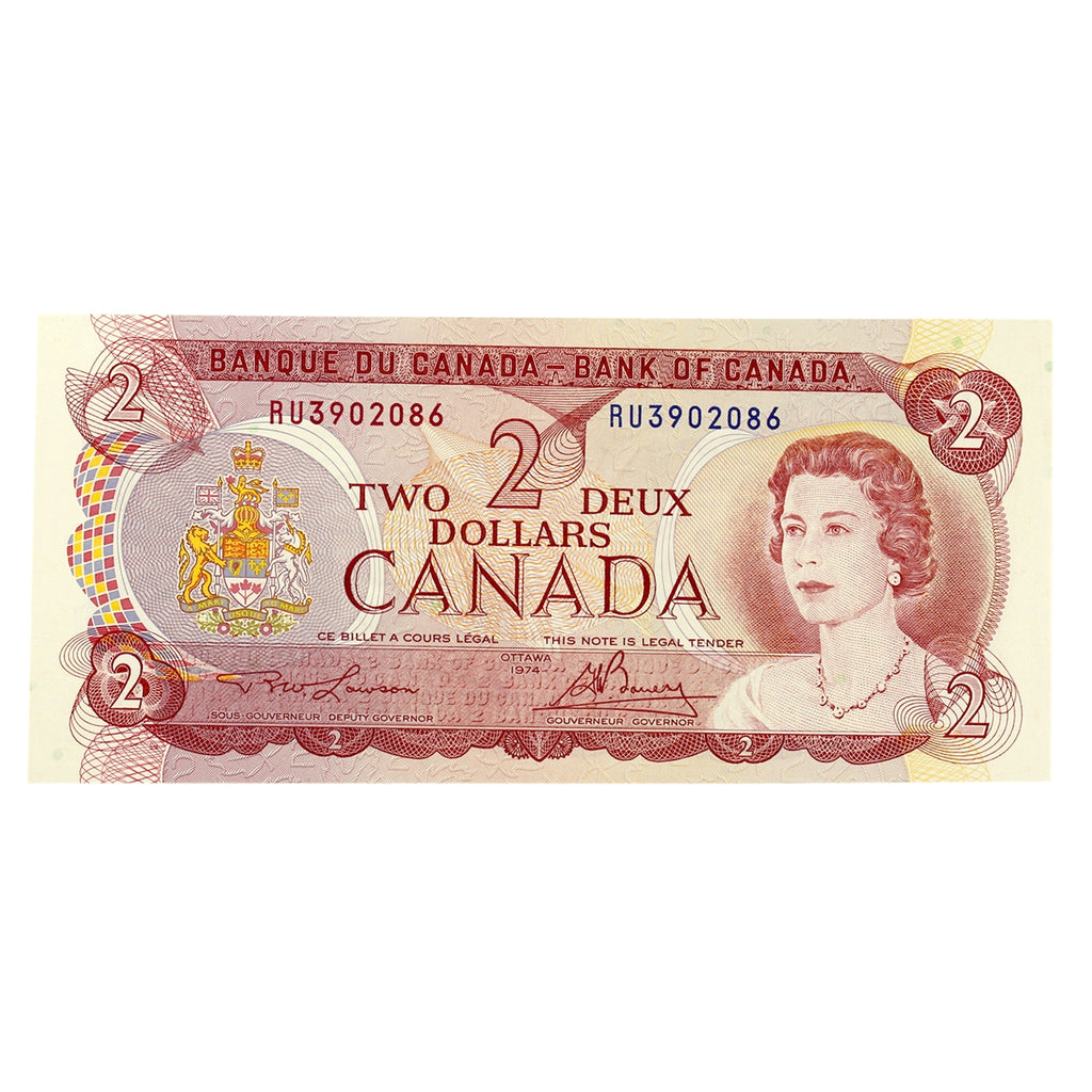 BC-47a 1974 Canada $2 Lawson-Bouey, RU, Extra Fine (EF40)