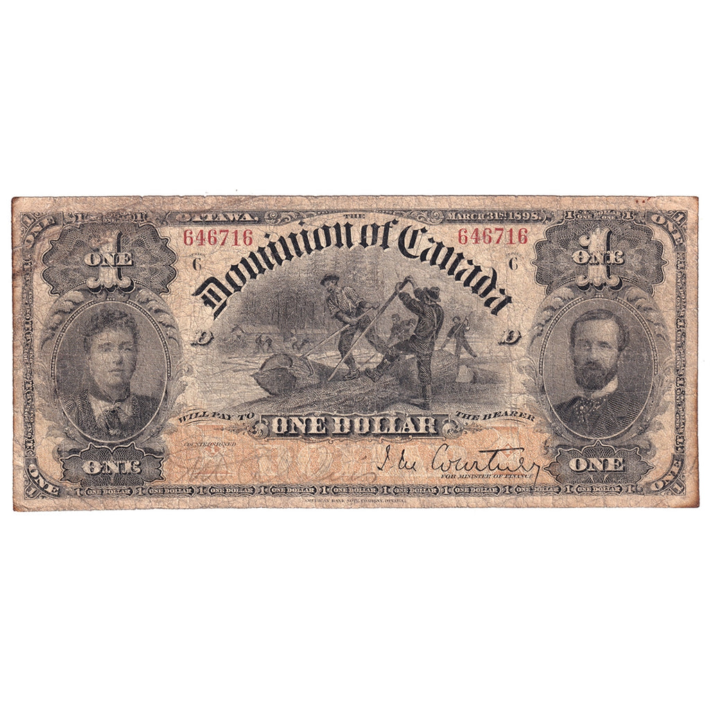 DC-13a 1898 Dominion $1 Various-Coutrney, Inward ONES, G-VG (G6)