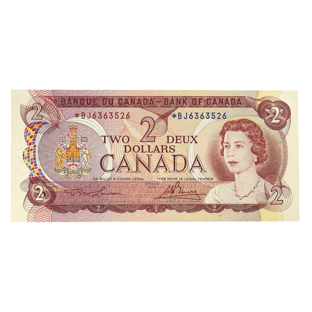 BC-47aA 1974 Canada $2 Lawson-Bouey, *BJ, VF-EF (VF30)