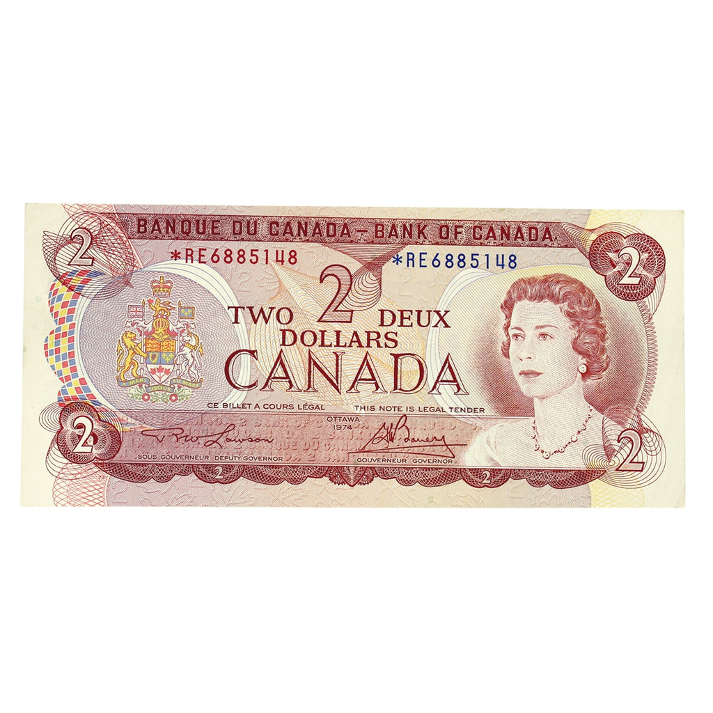 BC-47aA 1974 Canada $2 Lawson-Bouey, *RE, VF-EF (VF30)
