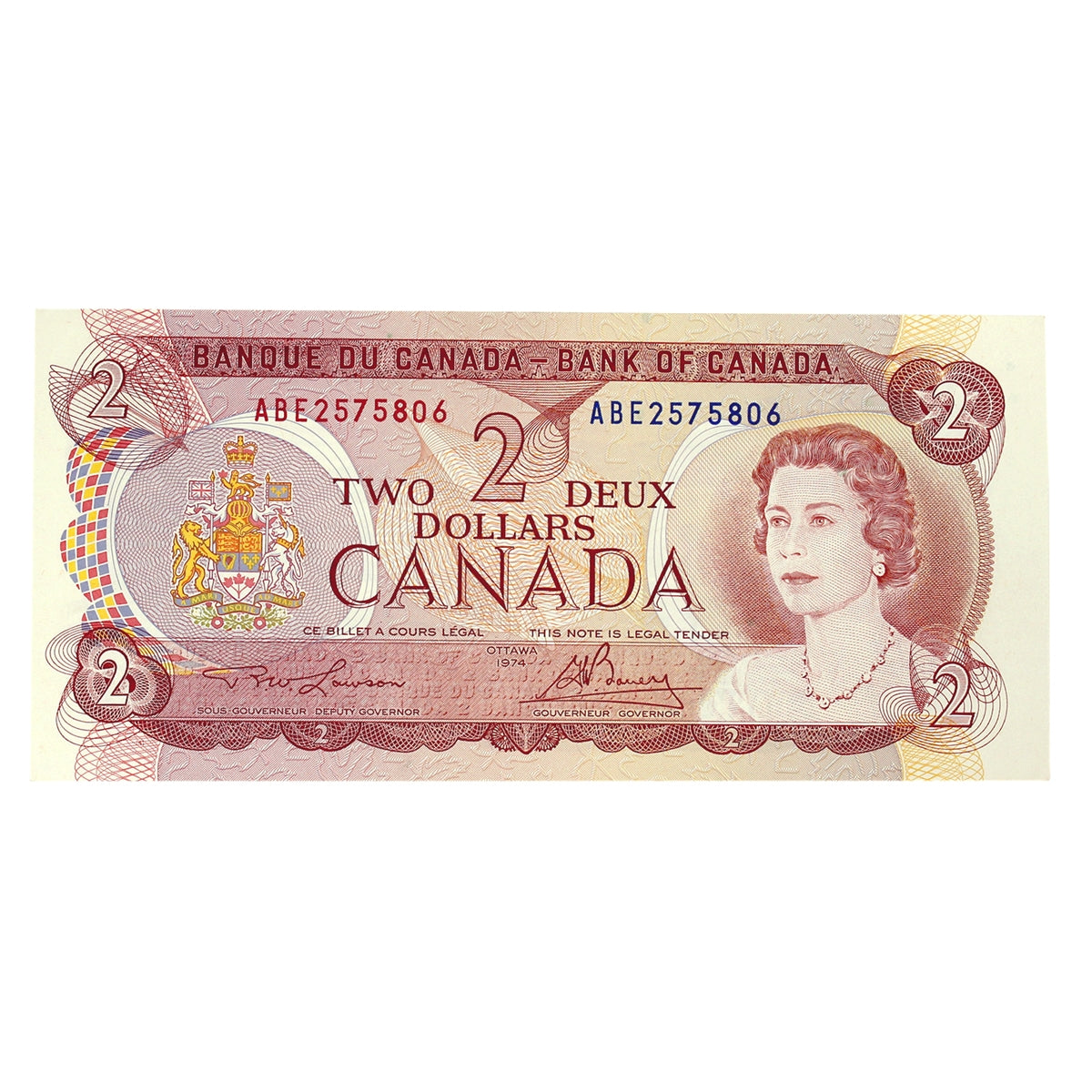 BC-47a-i 1974 Canada $2 Lawson-Bouey, ABE, EF-AU (EF45)