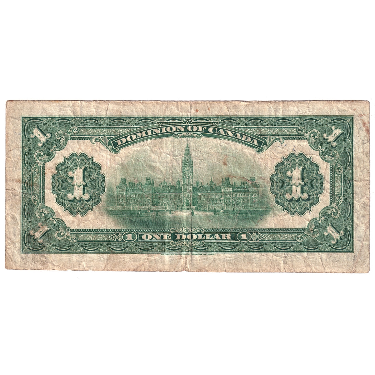 DC-23b 1917 Dominion $1 Various-Saunders, No Seal Series V, Fine (F12)
