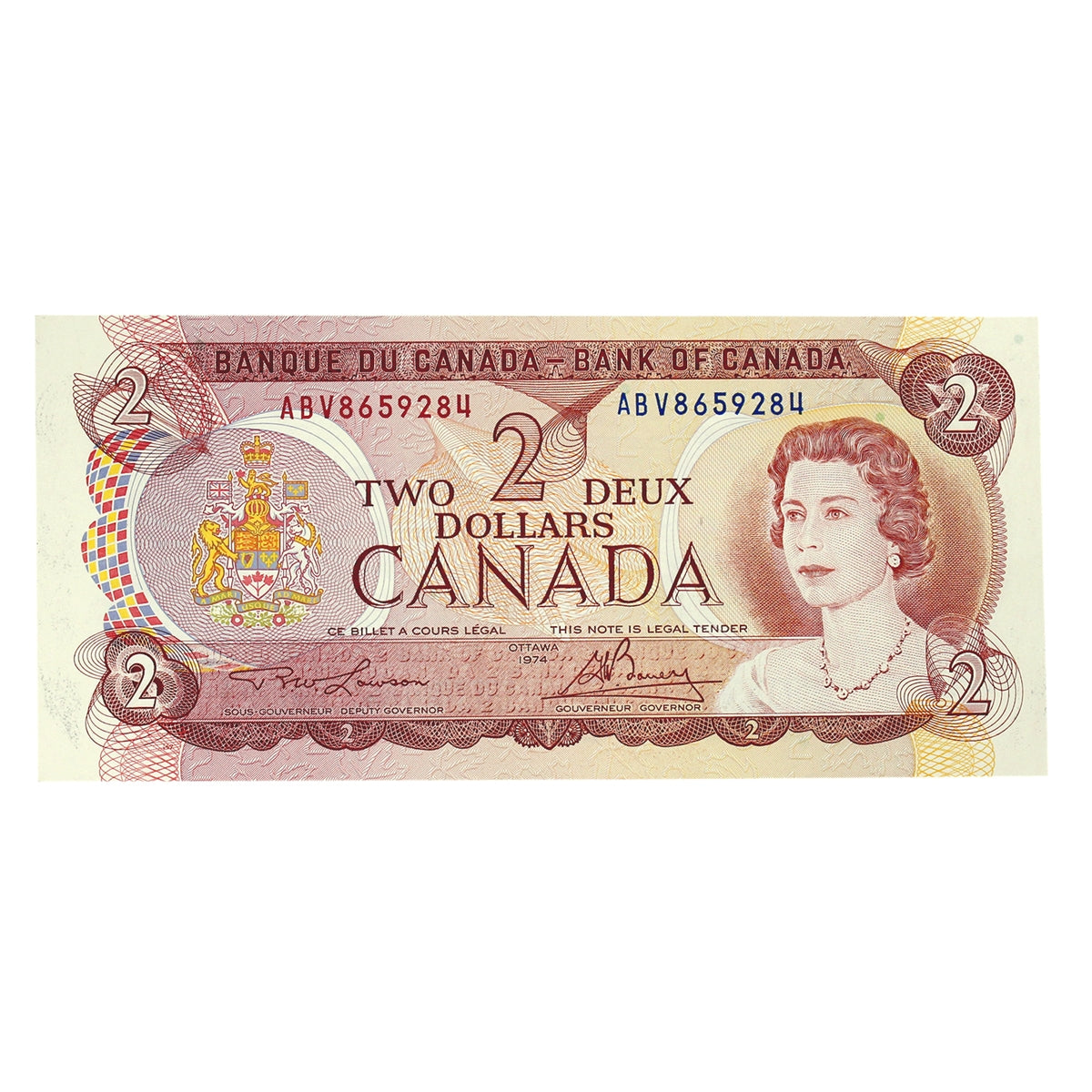 BC-47a-i 1974 Canada $2 Lawson-Bouey, ABV, EF-AU (EF45)