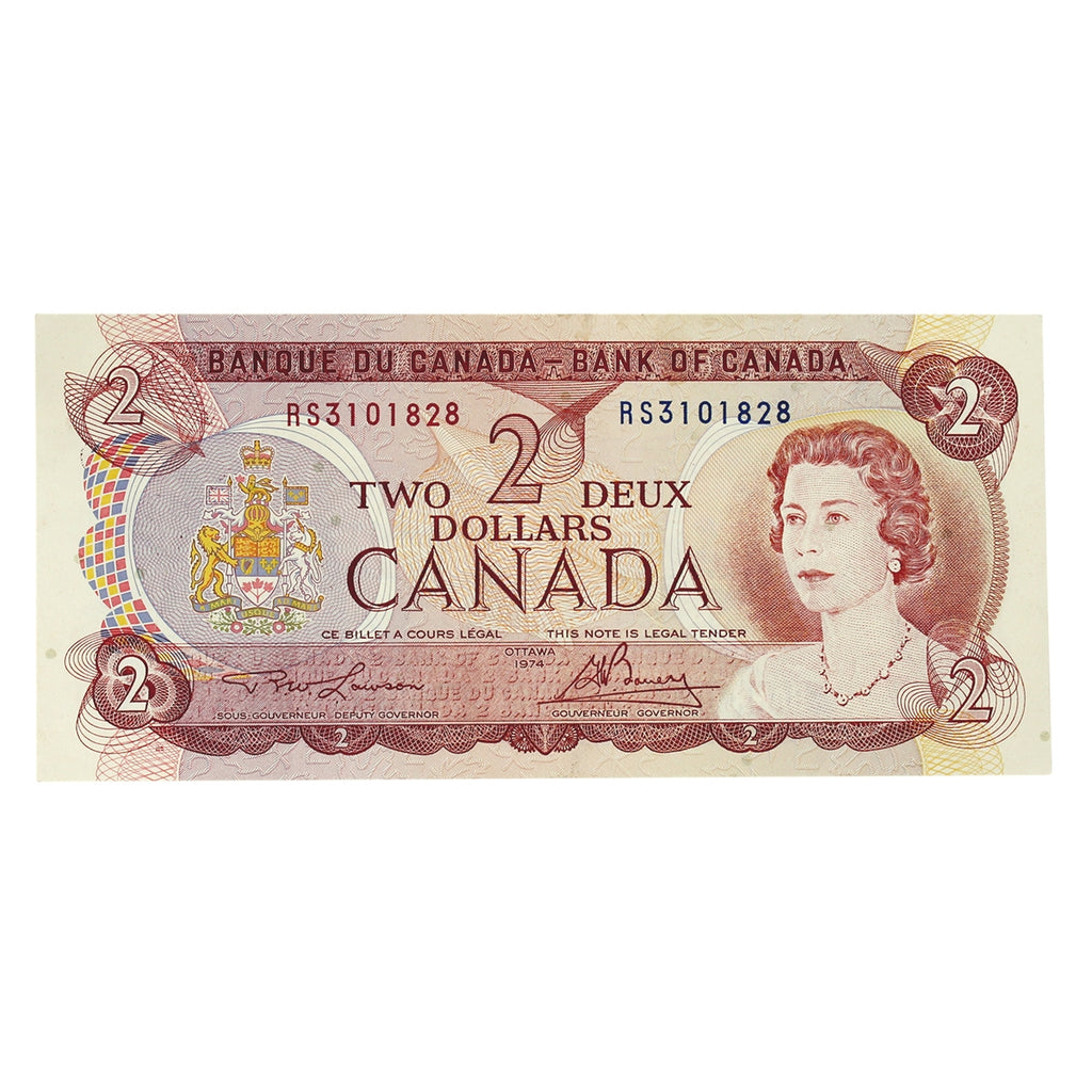 BC-47aT 1974 Canada $2 Lawson-Bouey, RS, Test Note, VF-EF (VF30)