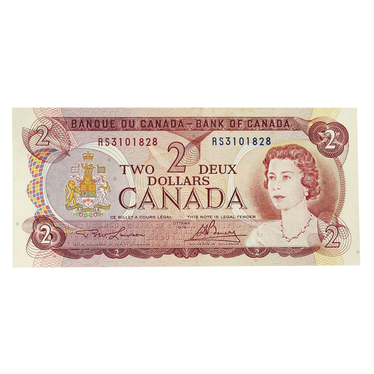BC-47aT 1974 Canada $2 Lawson-Bouey, RS, Test Note, VF-EF (VF30)