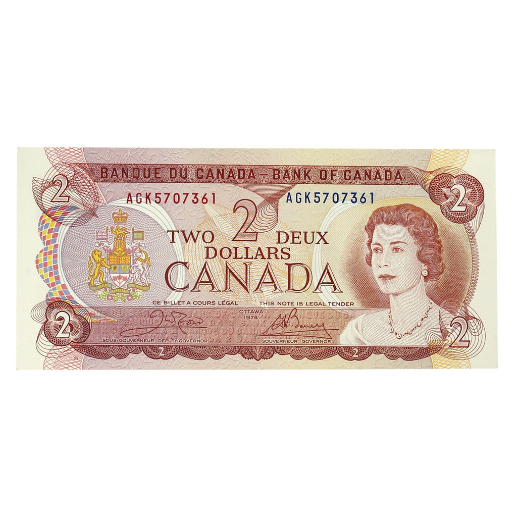 BC-47b 1974 Canada $2 Crow-Bouey, AGK, EF-AU (EF45)