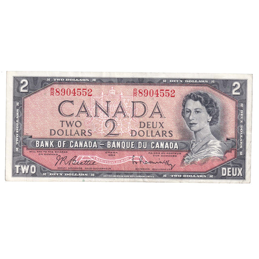 BC-38b 1954 Canada $2 Beattie-Rasminsky, R/R, Extra Fine (EF40)