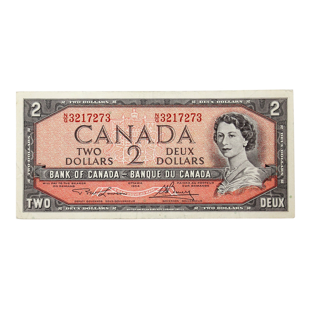 BC-38d 1954 Canada $2 Lawson-Bouey, N/G, CIRC