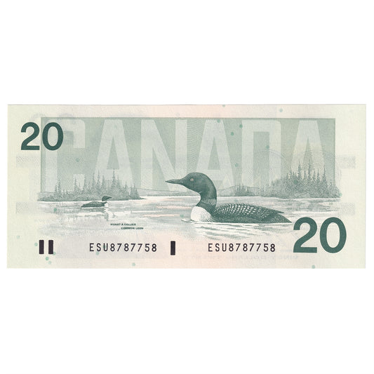 BC-58b 1991 Canada $20 Bonin-Thiessen, ESU, CUNC
