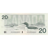 BC-58b-ii 1991 Canada $20 Bonin-Thiessen, ESZ w/o BPN, AU-UNC (AU55)