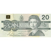 BC-58b-ii 1991 Canada $20 Bonin-Thiessen, ESZ w/o BPN, Almost Uncirculated (AU50)