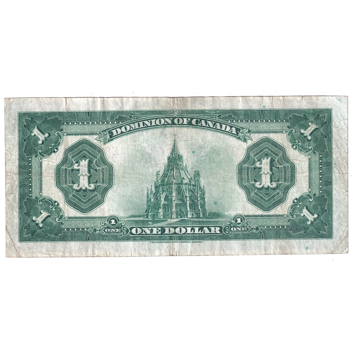 DC-25o 1923 Dominion $1 Campbell-Clark, Black Seal 4, F-VF