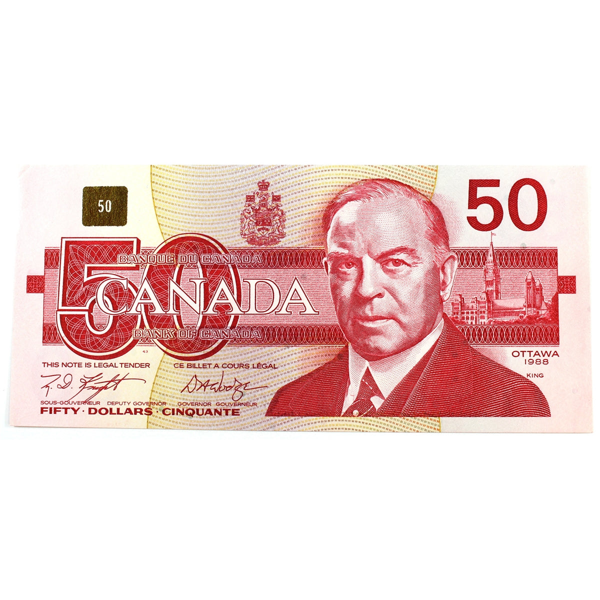 BC-59d 1988 Canada $50 Knight-Dodge, FMB, AU-UNC (AU55)