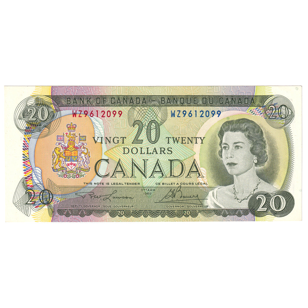BC-50b 1969 Canada $20 Lawson-Bouey, WZ, AU