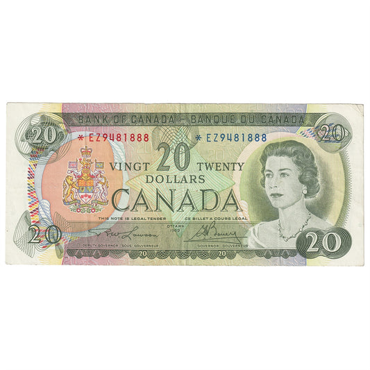 BC-50bA 1969 Canada $20 Lawson-Bouey, *EZ, VF