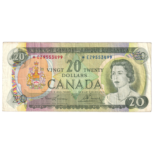 BC-50bA 1969 Canada $20 Lawson-Bouey, *EZ, F-VF