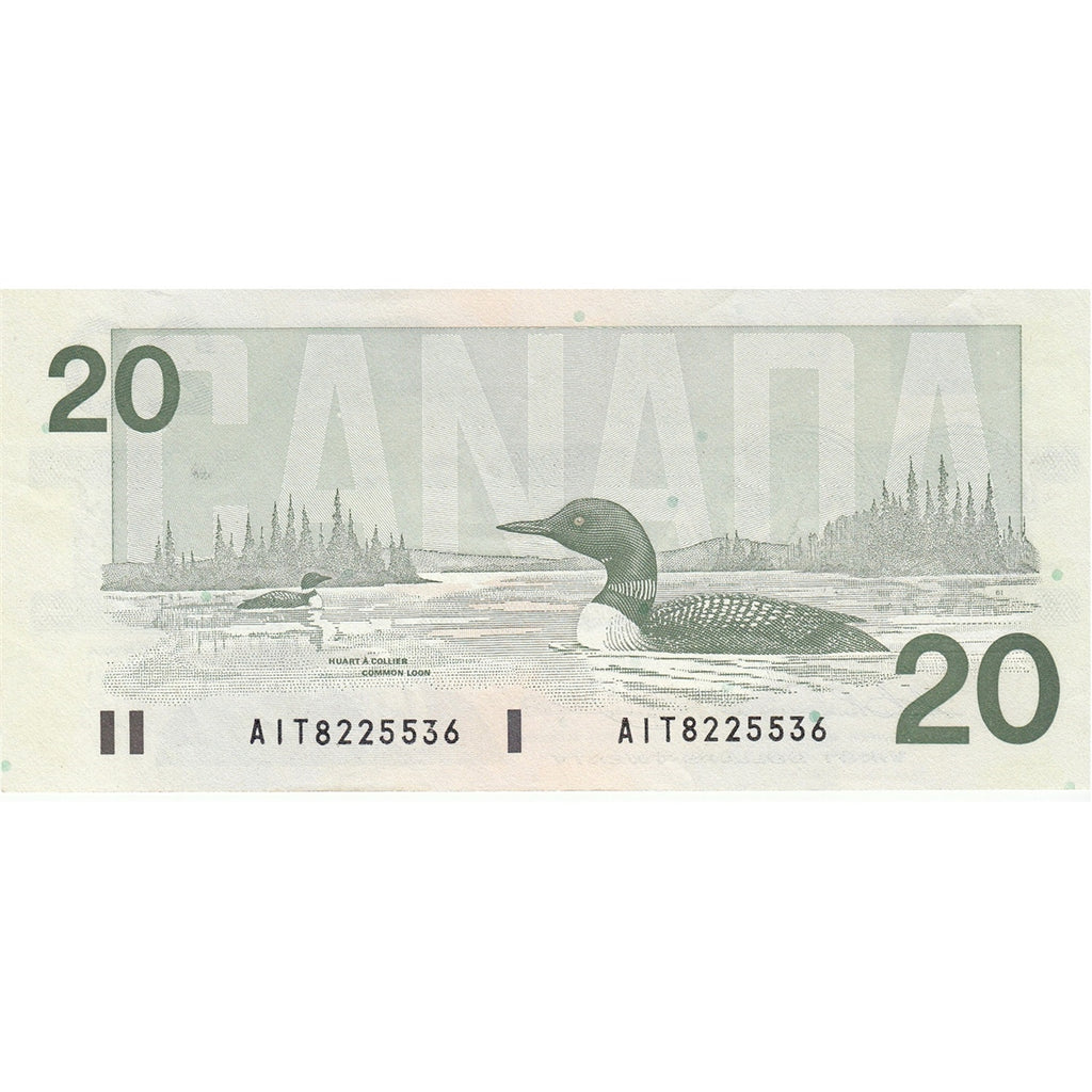 BC-58a-ii 1991 Canada $20 Thiessen-Crow, AIT, Almost Uncirculated (AU50)