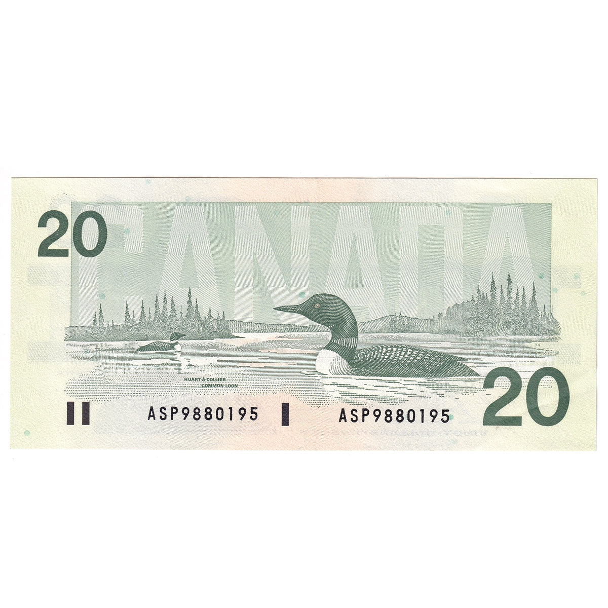 BC-58b-i 1991 Canada $20 Bonin-Thiessen, ASP, AU-UNC (AU55)