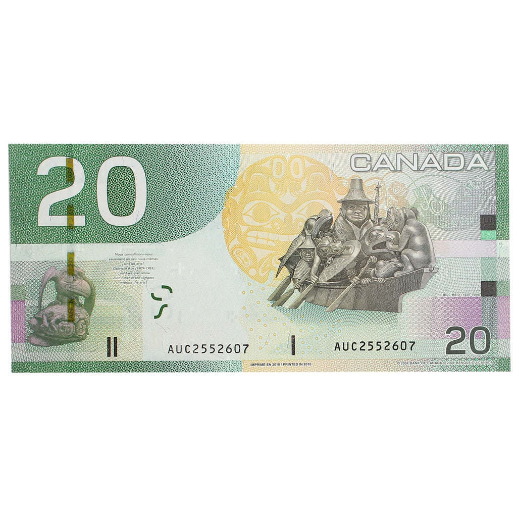 BC-64b-i 2010 Canada $20 Jenkins-Carney, AUC, Choice Uncirculated (CUNC63)