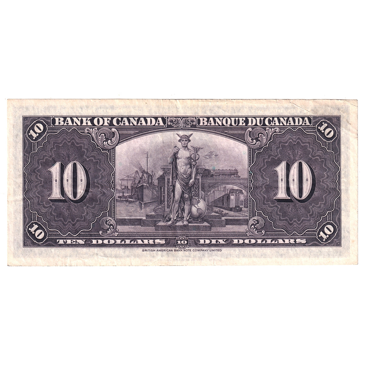 BC-24b 1937 Canada $10 Gordon-Towers, H/D, Extra Fine (EF40)